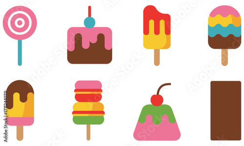 Sweeten your projects with this delightful assortment of colorful candy and ice cream treats!
