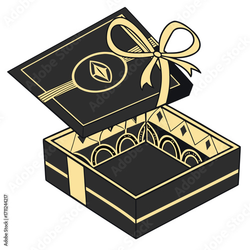 gift box with golden ribbon