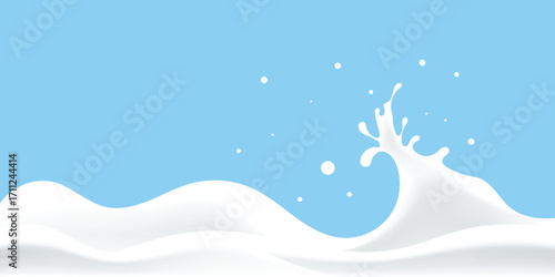 white cream milk isolated on blue background