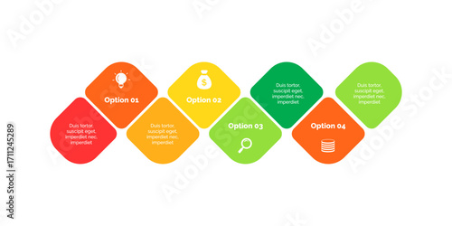 Step-by-step infographic template in clean flat style with ascending options, perfect for visualizing growth, development stages, or ordered business processes in vector format