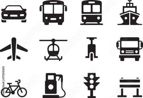 Modern transportation icons for your next project