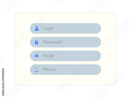 Modern vector illustration of login UI interface template, designed with a clean layout for digital platforms, apps, websites, or secure user authentication screens
