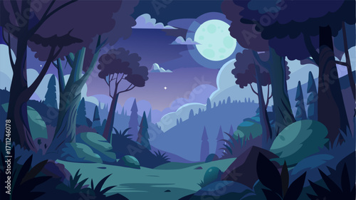 As the moon rises overhead the dense thicket takes on an eerie and ethereal quality. Shadows dance between the trees and the rustling of leaves takes on an otherworldly tone. It is