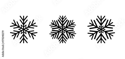 Wallpaper Mural Elegant Snowflake Vector Set. Winter Decorative Frozen Crystal Illustrations for Christmas Backgrounds Torontodigital.ca