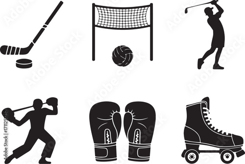 Dynamic sports icons for active lifestyle promotion