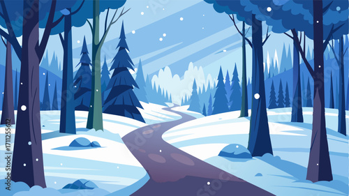 A wintry woods with a pristine layer of snow the perfect place for a peaceful stroll and a chance to reconnect with nature.