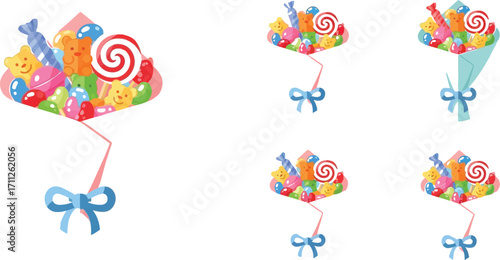 A colorful candy bouquet, a sweet and delightful treat for any occasion