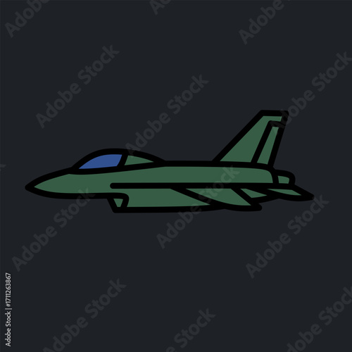 This is a illustration of a military jet aircraft.