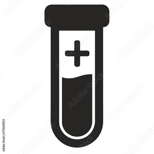 Medical Test Tube Vector Icon – Laboratory Health Sample