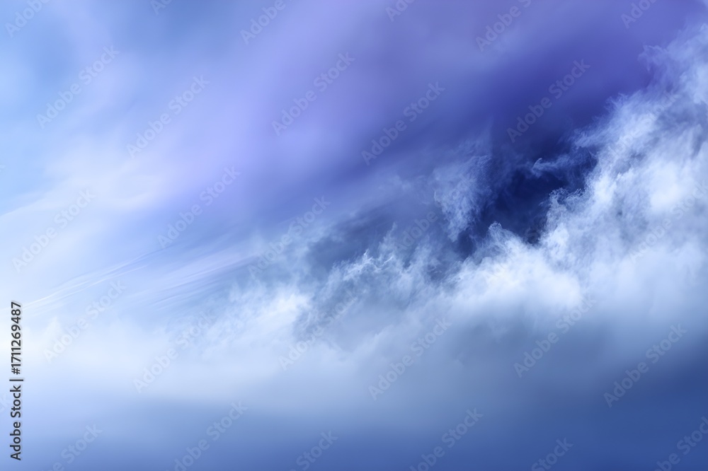Fototapeta premium Abstract Periwinkle Mist Clouds And Wisps Ethereal Purple Soft Atmospheric Design For Dreamy Creative Background Inspiration