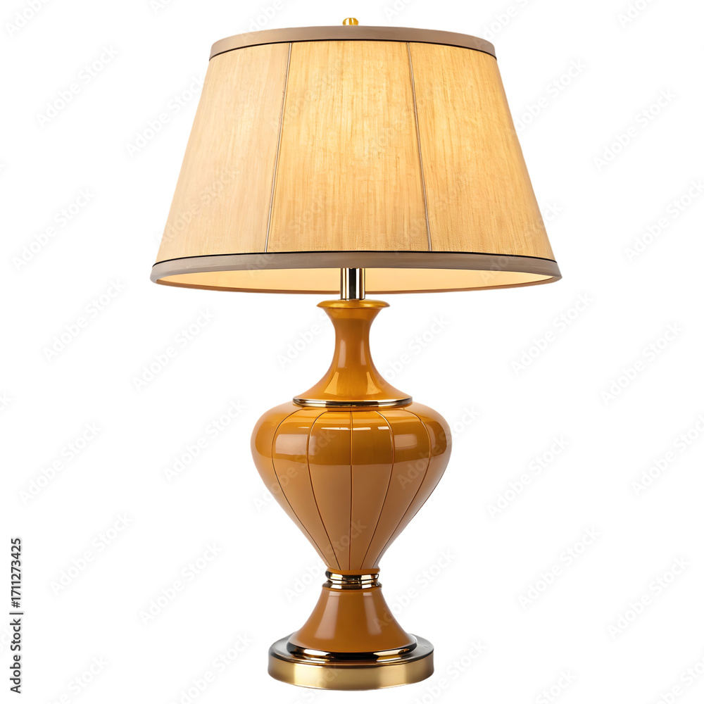 Fototapeta premium Illuminated Table Lamp, isolated on transparent background