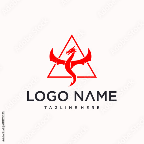 red dragon logo vector design. creative logo