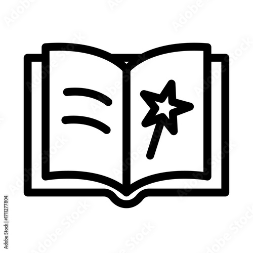 Fairy Tale Book Line Icon of Fairytales Icon Set