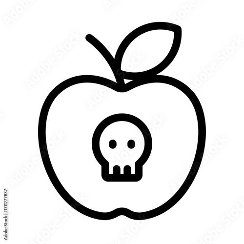 Poison Apple Line Icon of Fairytales Icon Set