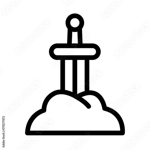 Sword in the Stone Line Icon of Fairytales Icon Set