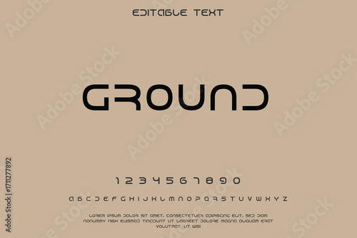 Modern sans serif font family with uppercase letters numbers and symbols