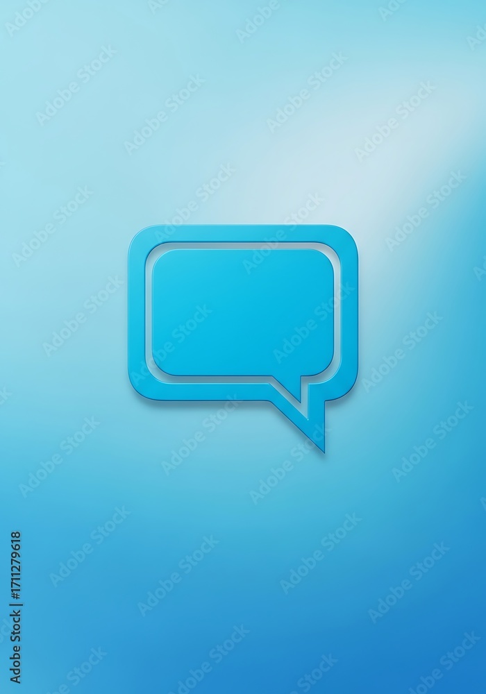 Fototapeta premium Simple Blue Speech Bubble Icon.