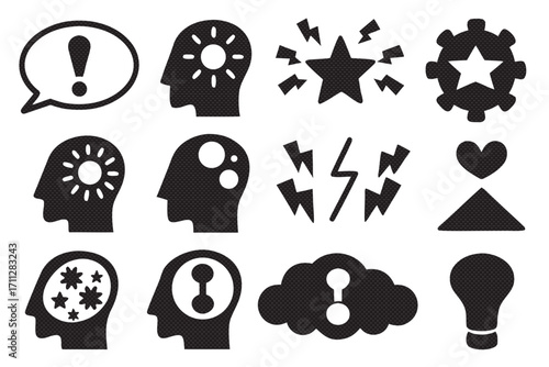 Creative mind and thinking icons