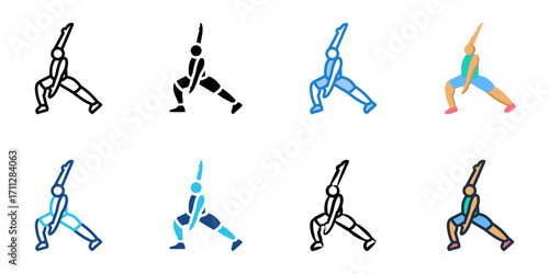 Dynamic Warm Up icon set multiple style collection 
