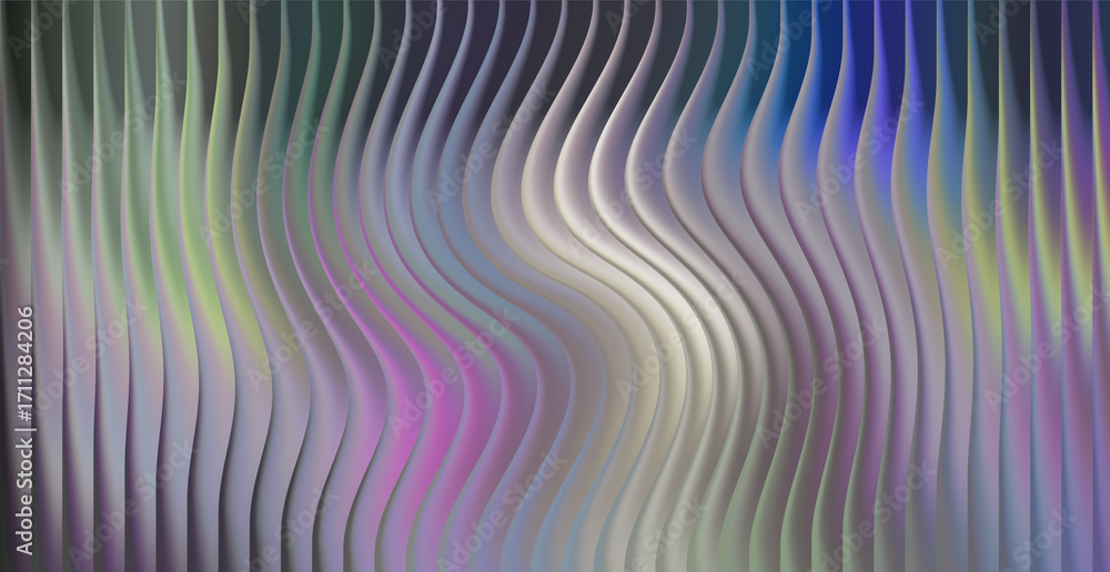 Fototapeta premium Wavy vertical lines with pastel and iridescent colors