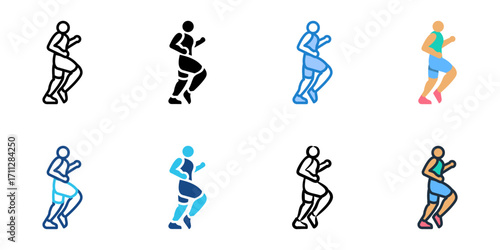Marathon Training icon set multiple style collection 
