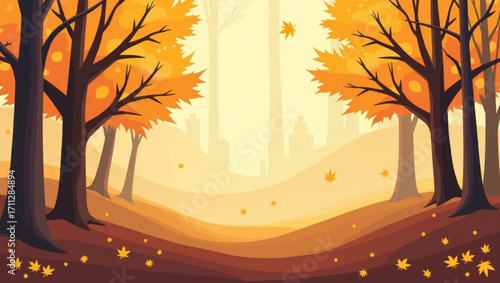 autumn landscape with trees