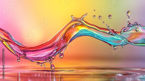 Abstract Colorful Liquid Splash