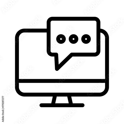 Computer Chat News Line Icon of News & Current Events Icon Set