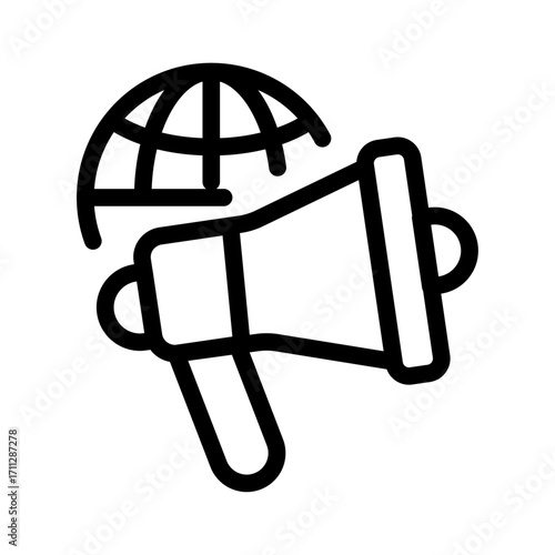 Global News Broadcast Line Icon of News & Current Events Icon Set