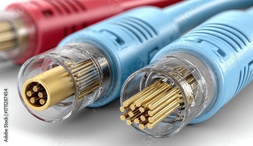 Close-up of audio cables with connectors