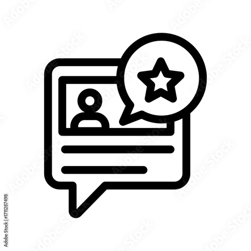 Profile with Star Line Icon of Opinion Pieces Icon Set