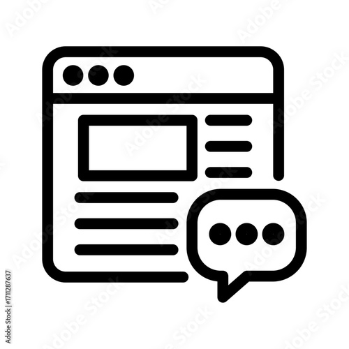 News Website Chat Line Icon of Editorials Icon Set