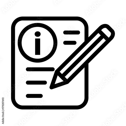 Information Article Writing Line Icon of Editorials Icon Set