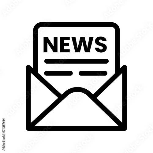 News Email Newsletter Line Icon of Editorials Icon Set