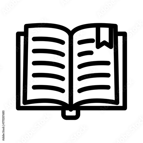 Open Magazine Line Icon of Editorials Icon Set