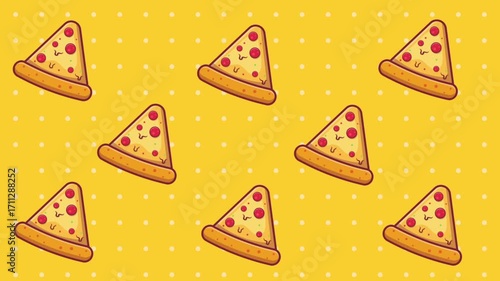 pizza slice food animation background seamless repeating loop