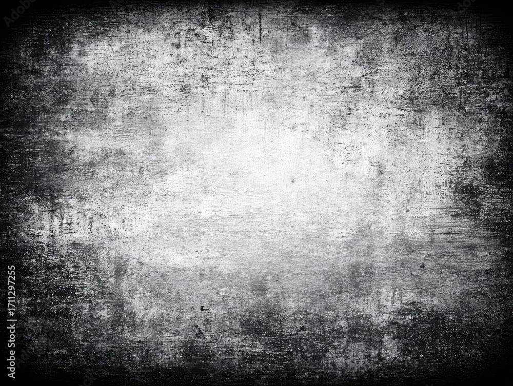 Fototapeta premium Grungy, textured, grayscale surface with dark border