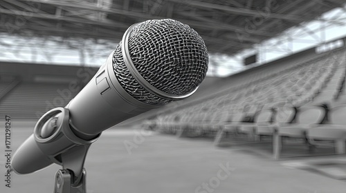 Gray microphone in stadium