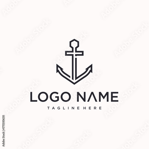 anchor logo vector design. creative logo