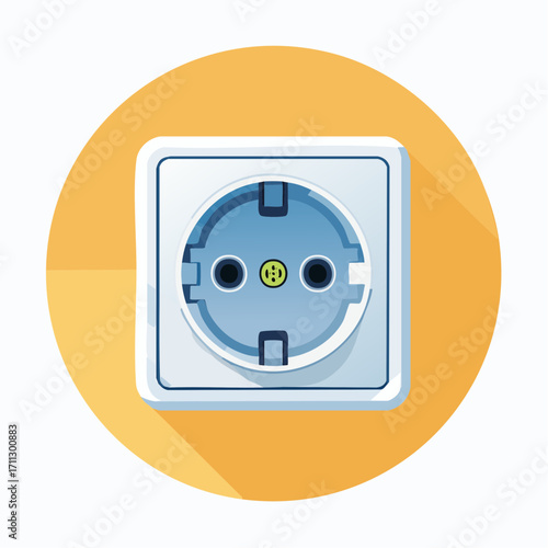 Electrical outlet in modern home interior, providing power and convenience for daily use