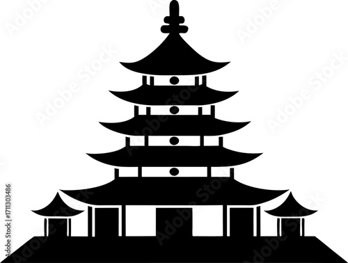 Hue Vietnam Vector Illustration of Thien Mu Pagoda