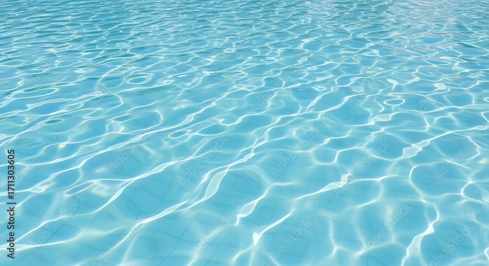 Fototapeta premium Sparkling blue clear water surface texture with sunlit ripples, creating a refreshing and tranquil aquatic background