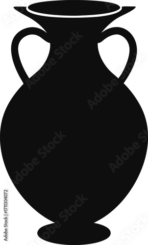 Potter's Clay Vase Silhouette Vector Illustration