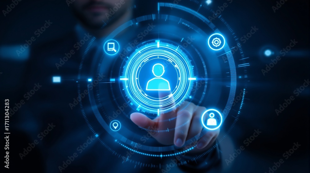 Obraz premium Human resources technology hr tech digital transformation and recruitment software concept for business