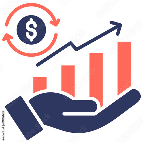 Increase Sales glyph color icon