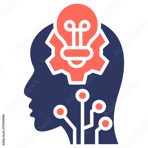 Critical Thinking glyph color icon