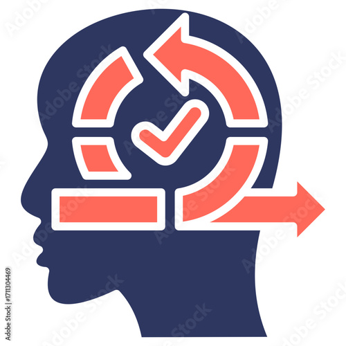 Agile Mindset glyph color icon