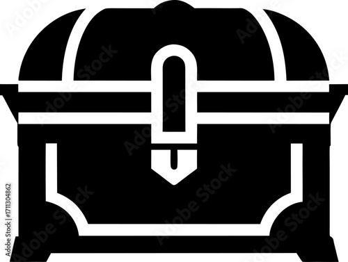 Wooden Chest Silhouette Vector Illustration Black