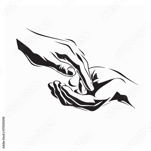 Support and Care Helping Hand Logo Vector isolated on white background