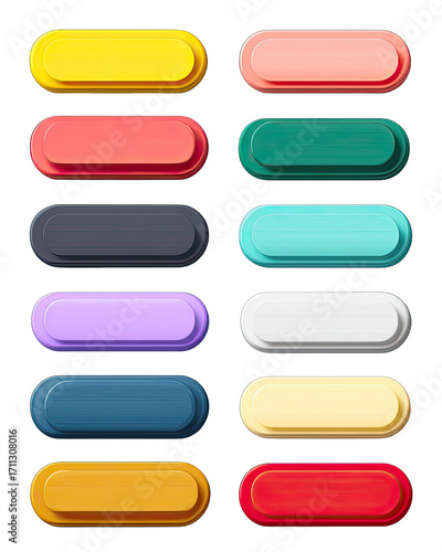 Wallpaper Mural Set of colorful, oval buttons Torontodigital.ca